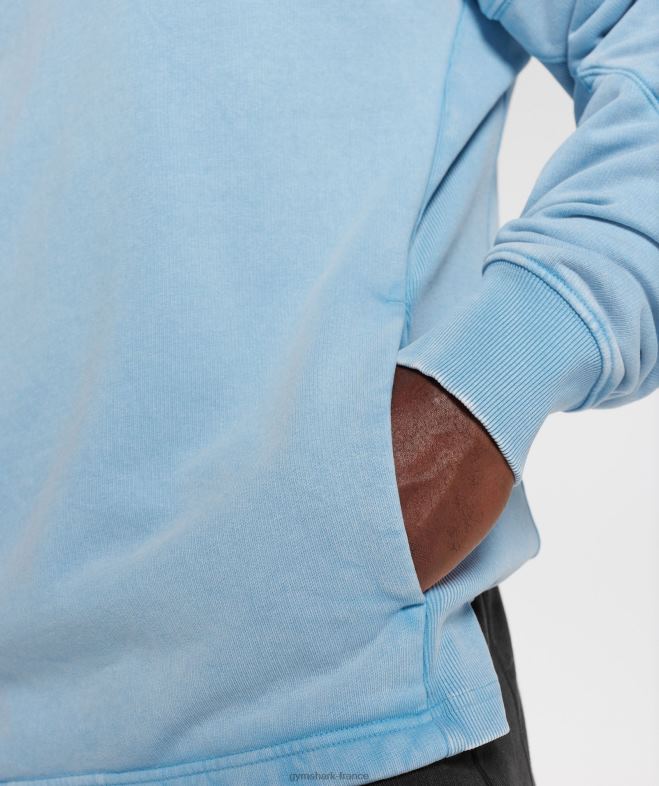 Gymshark équipage lavé sous pression bleu d\ozone Hommes 6HF28849