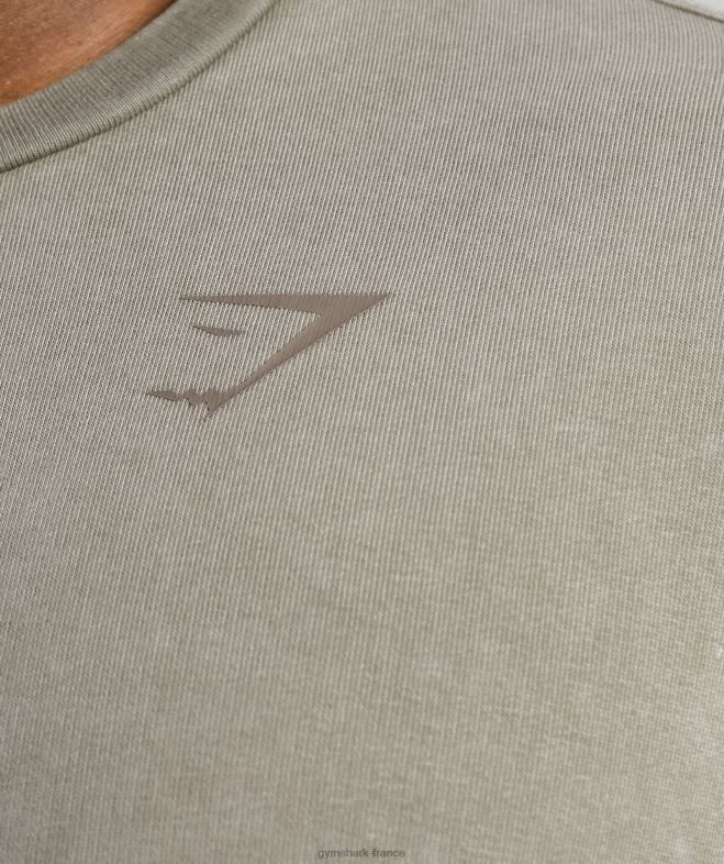 Gymshark équipage lavé sous pression marron écru Hommes 6HF28860