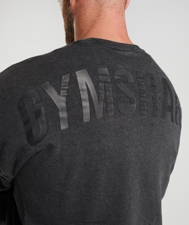 Gymshark équipage lavé sous pression noir Hommes 6HF28851