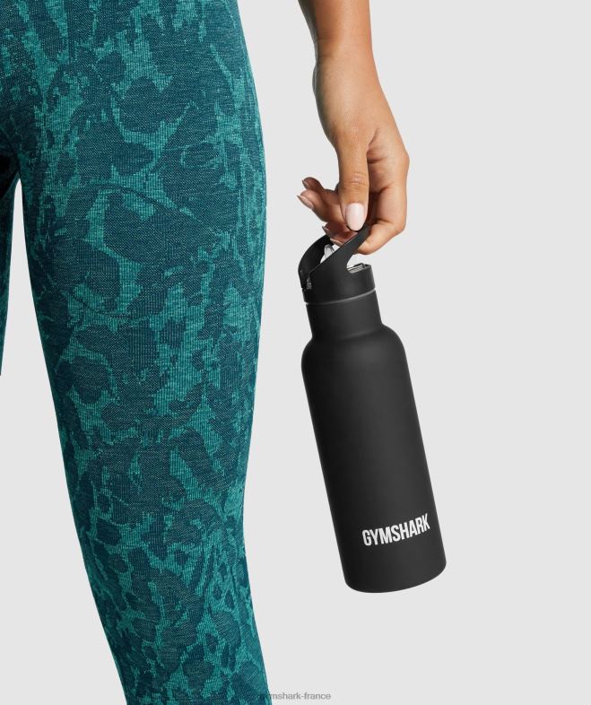 Gymshark bouteille d'eau avec paille retournée noir unisexe 6HF281115