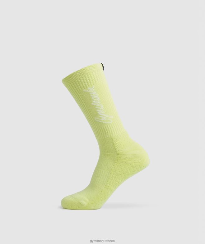 Gymshark chaussette d'écriture luciole vert/blanc unisexe 6HF281091