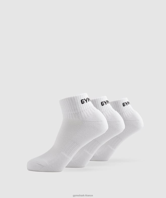 Gymshark gs lot de 3 paires de chaussettes jacquard blanc unisexe 6HF281104