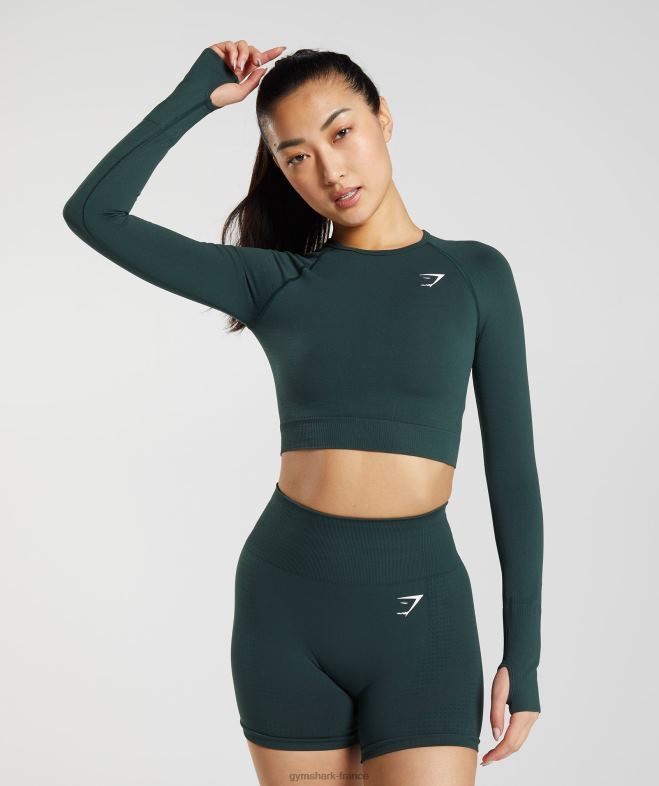 Gymshark haut court vital sans couture 2.0 marne verte des bois femmes 6HF28480