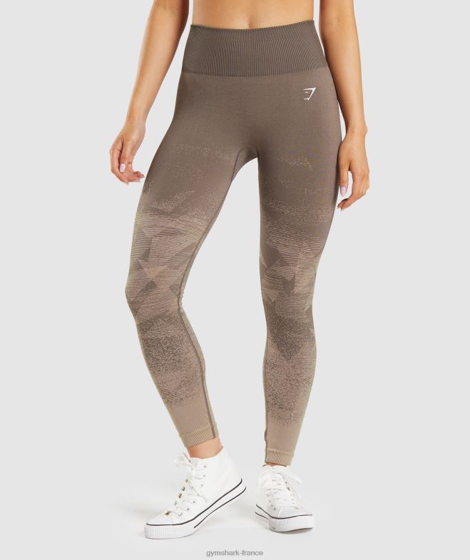 Gymshark adapter les leggings sans couture ombre triangle | imprimé penny brun femmes 6HF28318