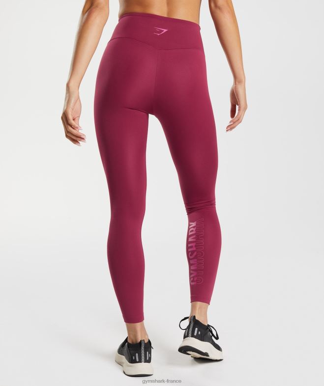 Gymshark fraction graphique leggings rose cassis femmes 6HF28309