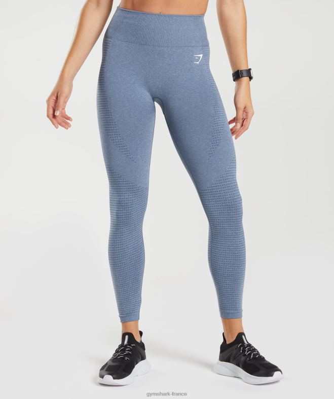 Gymshark legging vital sans couture 2.0 bleu chiné du soir femmes 6HF28276
