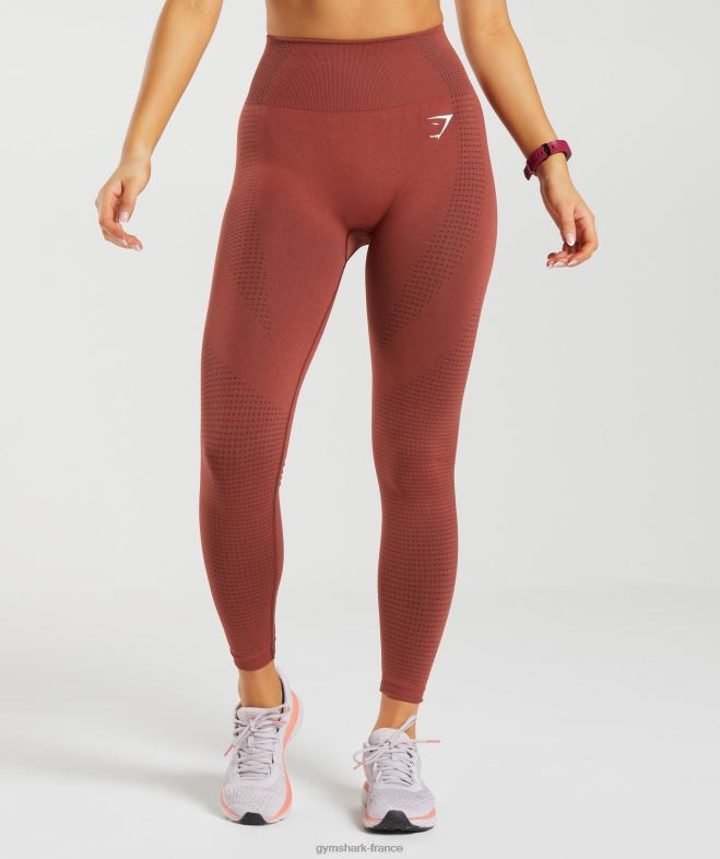 Gymshark legging vital sans couture 2.0 marne rouge brique femmes 6HF28257
