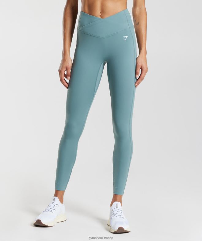 Gymshark leggings croisés bleu tonnerre femmes 6HF28275