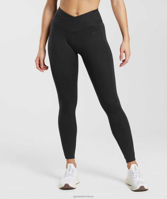 Gymshark leggings croisés noir femmes 6HF28242