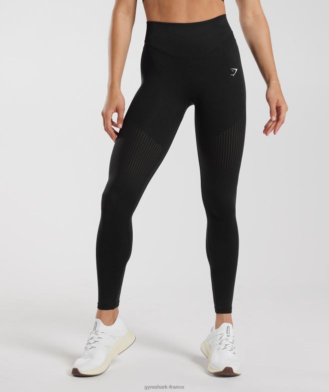 Gymshark leggings en maille sans couture noir femmes 6HF28243