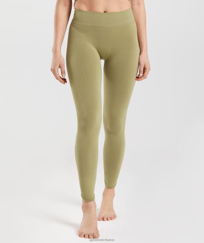 Gymshark pause leggings sans couture vert griffon femmes 6HF28333