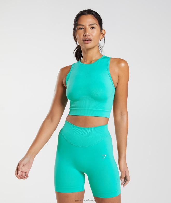 Gymshark débardeur midi sans coutures bleu paradis femmes 6HF28473