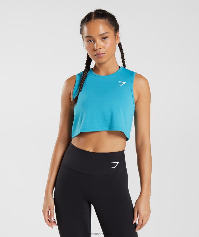 Gymshark réservoir de récolte d'entraînement bleu comète femmes 6HF28484