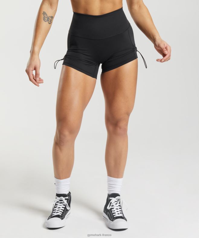 Gymshark Legacy - short moulant froncé noir femmes 6HF2812