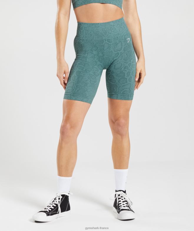 Gymshark adapter le short cycliste sans couture animal bleu iceberg/bleu tonnerre femmes 6HF2854