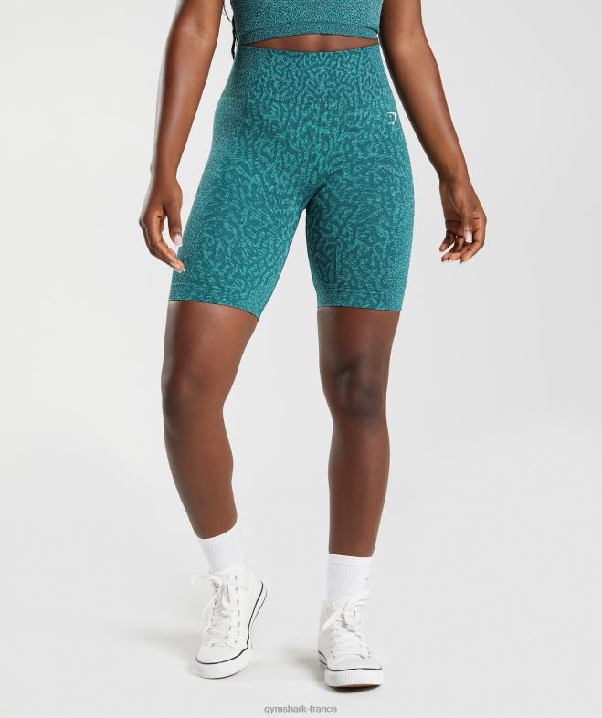 Gymshark adapter le short cycliste sans couture animal récif | sarcelle d'hiver femmes 6HF28103