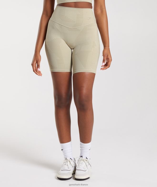 Gymshark short cycliste surélevé brun sable femmes 6HF2860