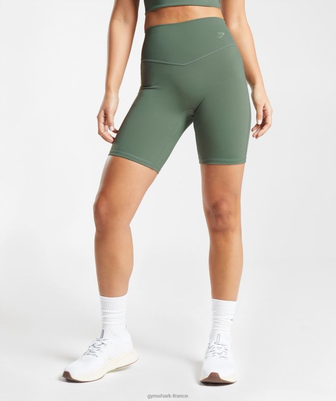 Gymshark short cycliste surélevé saule vert femmes 6HF2850