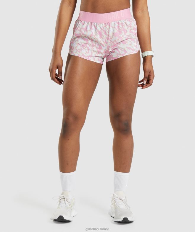 Gymshark short d'entraînement ample imprimé rose femmes 6HF2889