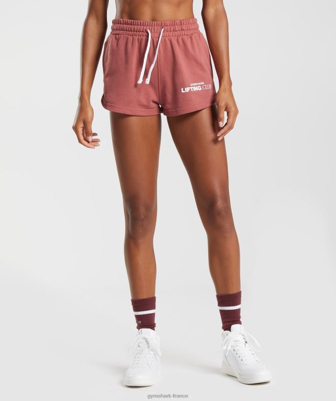 Gymshark short de club social rose marron femmes 6HF2886