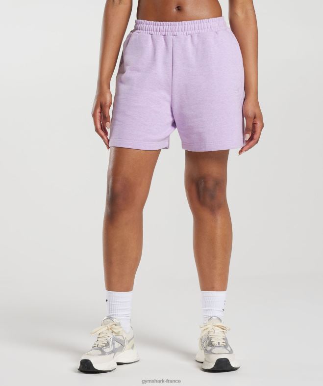 Gymshark short de survêtement pour jour de repos aura lilas chiné femmes 6HF2870