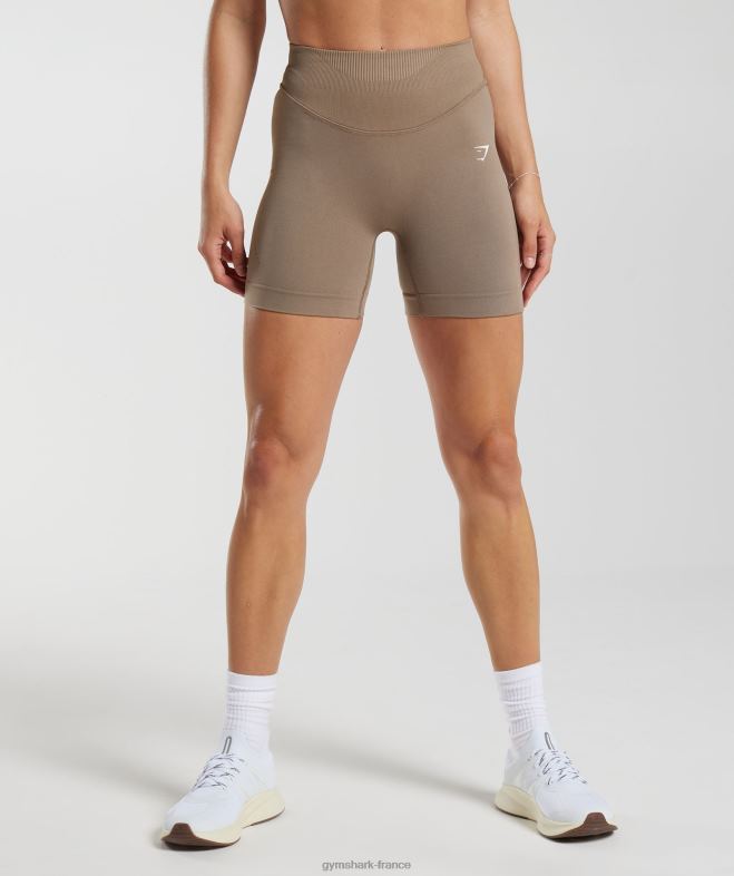 Gymshark short sans couture en sueur brun fossile femmes 6HF2820