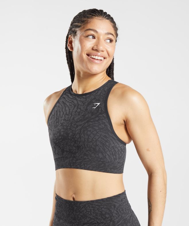 Gymshark adapter le soutien-gorge de sport sans couture animal sauvage | noir femmes 6HF28214