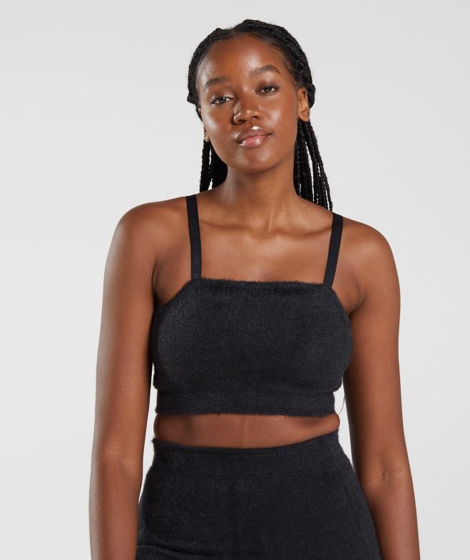 Gymshark bandeau en tricot à cils Whitney noir femmes 6HF28143