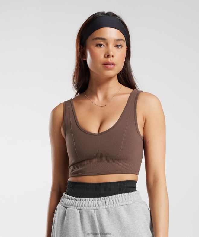 Gymshark bralette sans couture pour jour de repos chêne brun femmes 6HF28177
