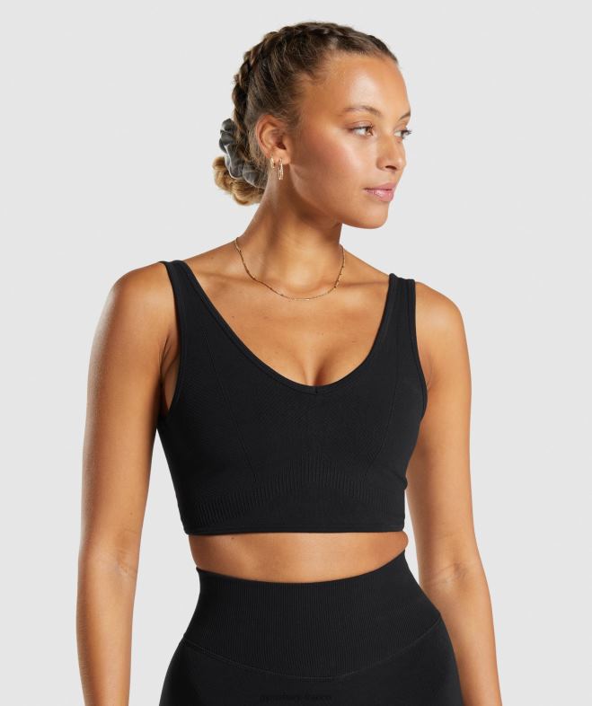 Gymshark bralette sans couture pour jour de repos noir femmes 6HF28120