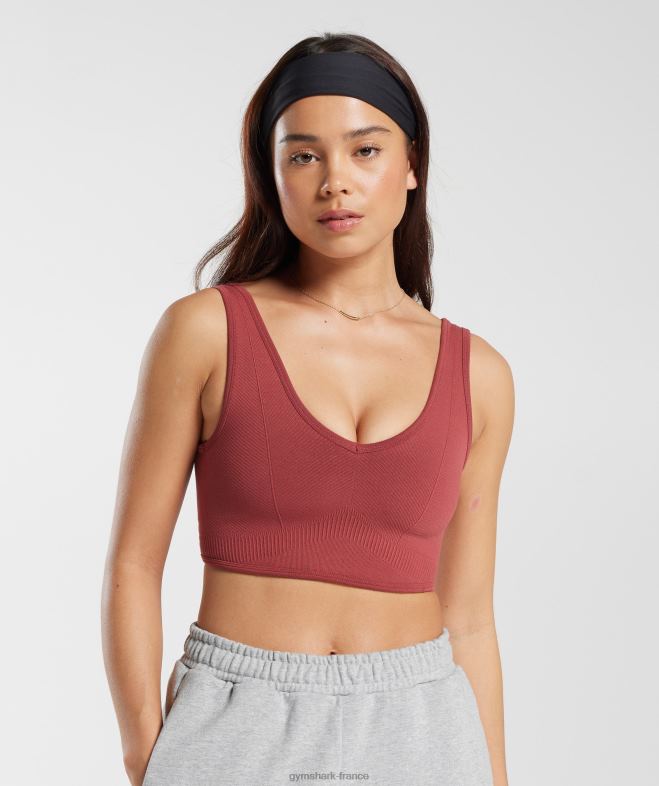 Gymshark bralette sans couture pour jour de repos rouge grenade femmes 6HF28171