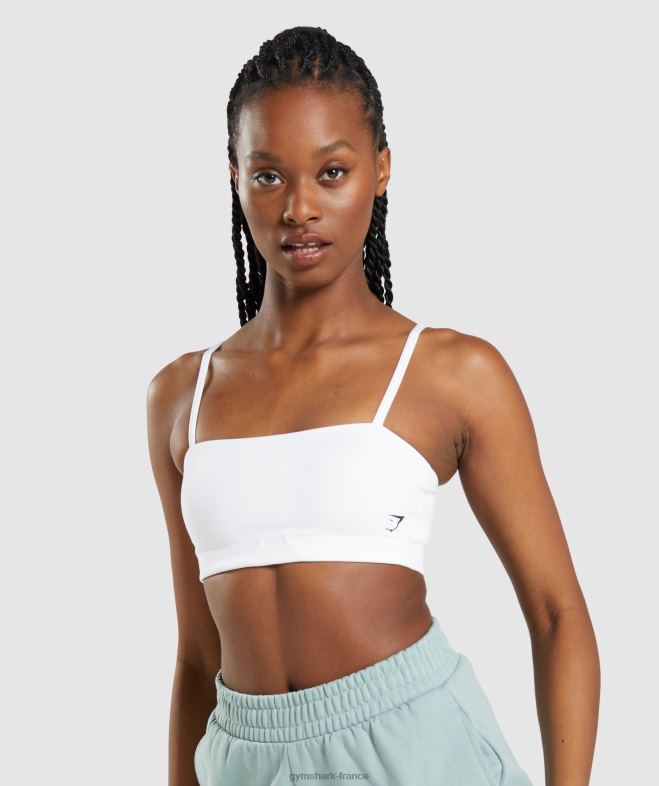 Gymshark soutien-gorge de sport bandeau blanc femmes 6HF28129