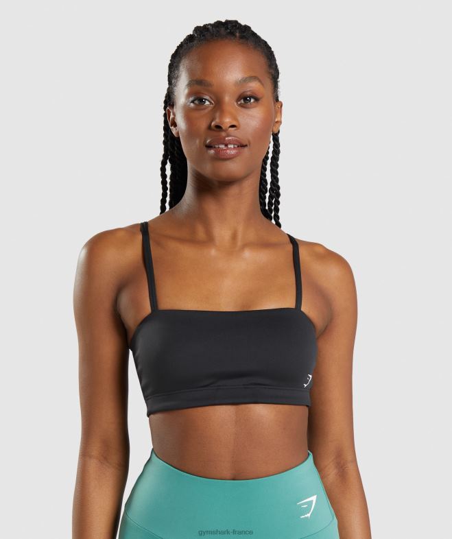 Gymshark soutien-gorge de sport bandeau noir femmes 6HF28159