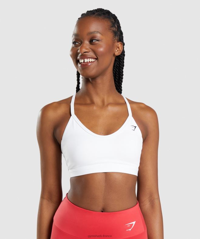 Gymshark soutien-gorge de sport à col en V blanc femmes 6HF28211