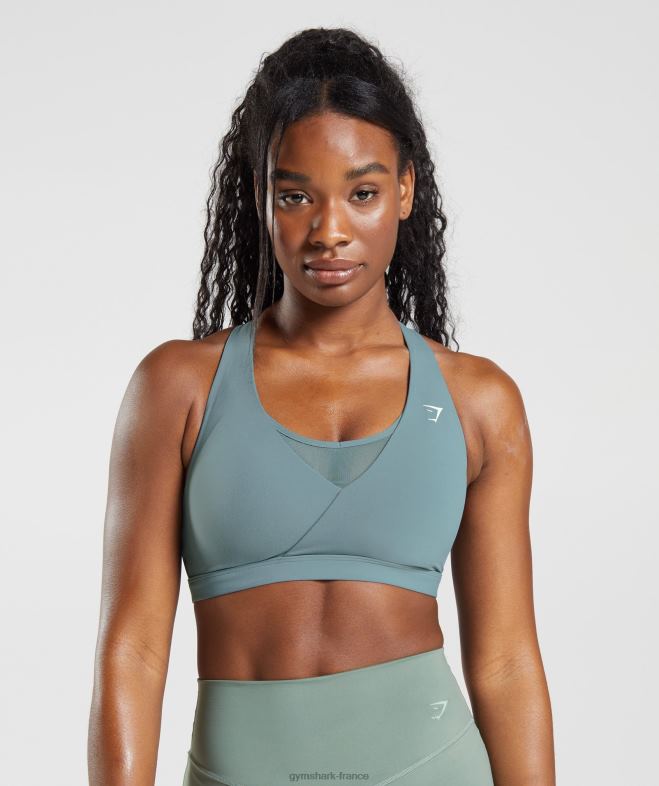 Gymshark soutien-gorge de sport croisé bleu tonnerre femmes 6HF28141