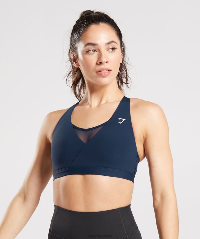 Gymshark soutien-gorge de sport croisé marine femmes 6HF28155