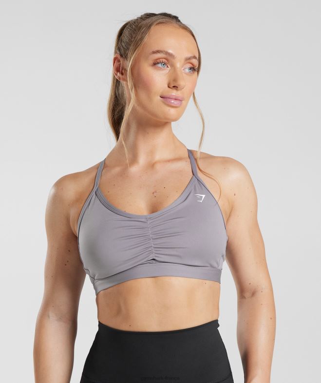 Gymshark soutien-gorge de sport froncé lavande ardoise femmes 6HF28124