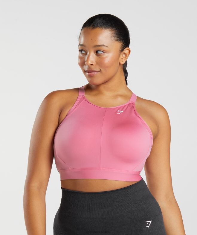 Gymshark soutien-gorge de sport à haut maintien et col montant floraison rose femmes 6HF28170