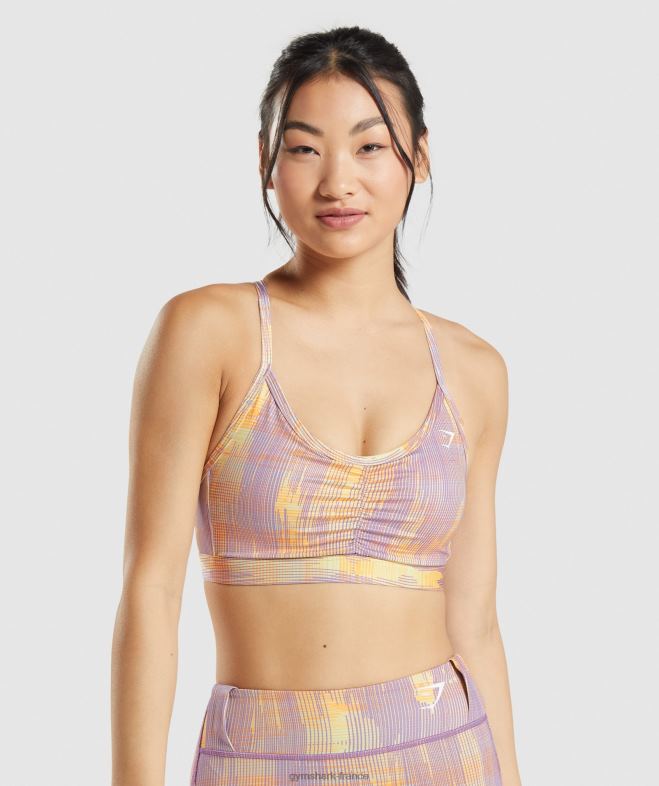 Gymshark soutien-gorge de sport imprimé orange femmes 6HF28234