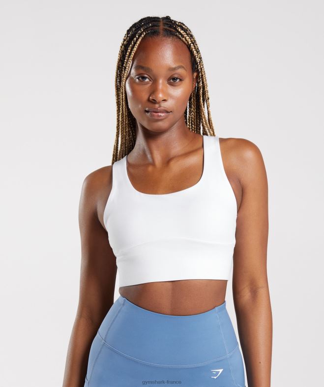 Gymshark soutien-gorge de sport long blanc femmes 6HF28128