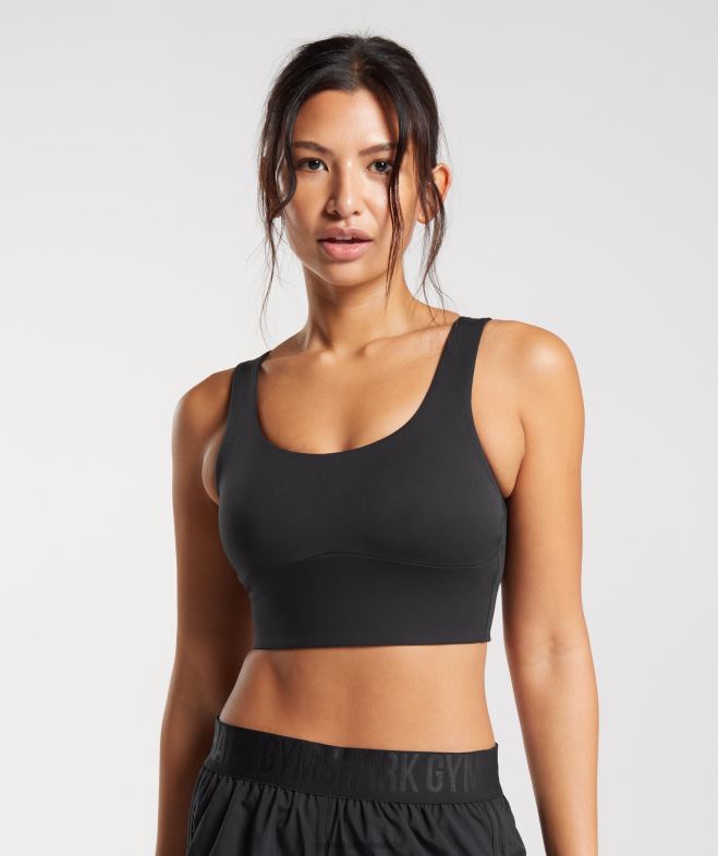 Gymshark soutien-gorge de sport long noir femmes 6HF28119