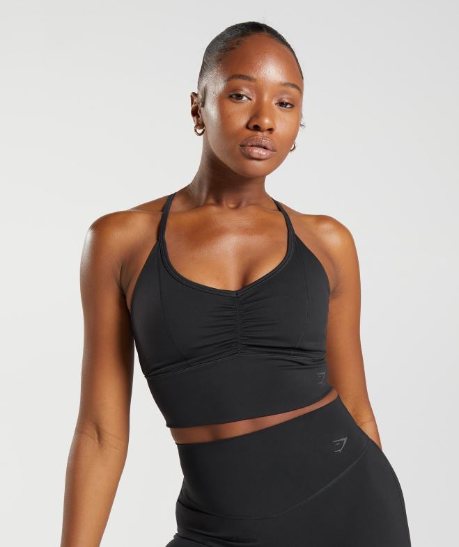Gymshark soutien-gorge de sport long rehausseur noir femmes 6HF28137