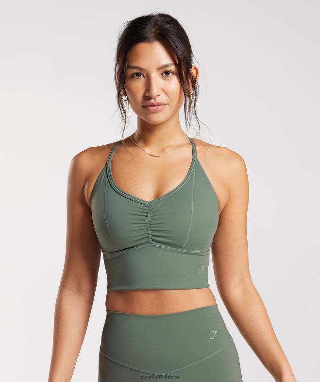 Gymshark soutien-gorge de sport long rehausseur saule vert femmes 6HF28123