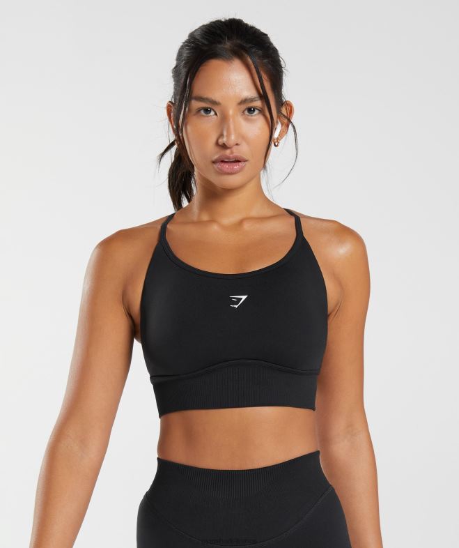 Gymshark soutien-gorge de sport long sans coutures noir femmes 6HF28113