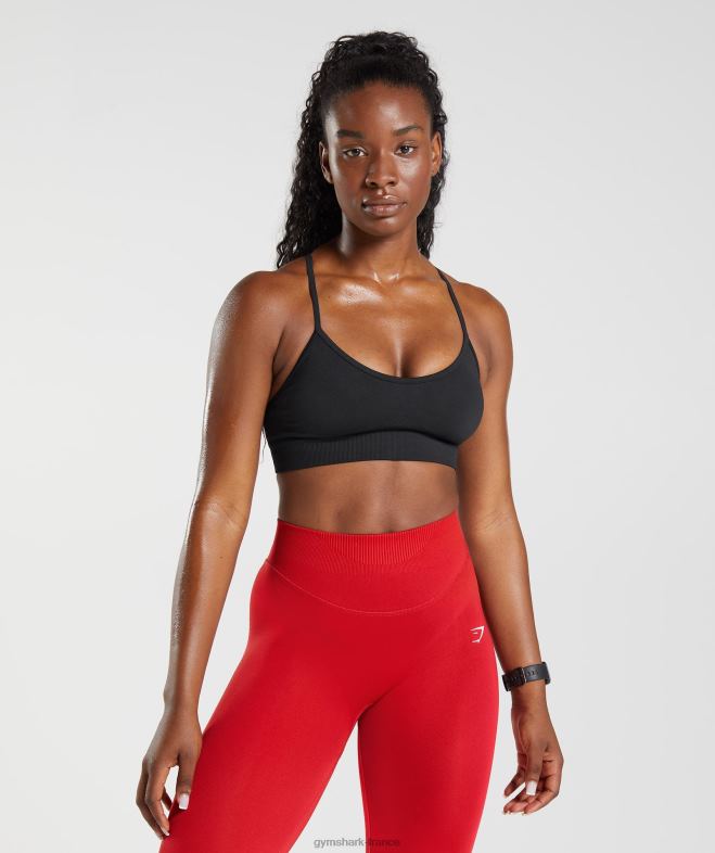 Gymshark soutien-gorge de sport sans coutures noir femmes 6HF28116
