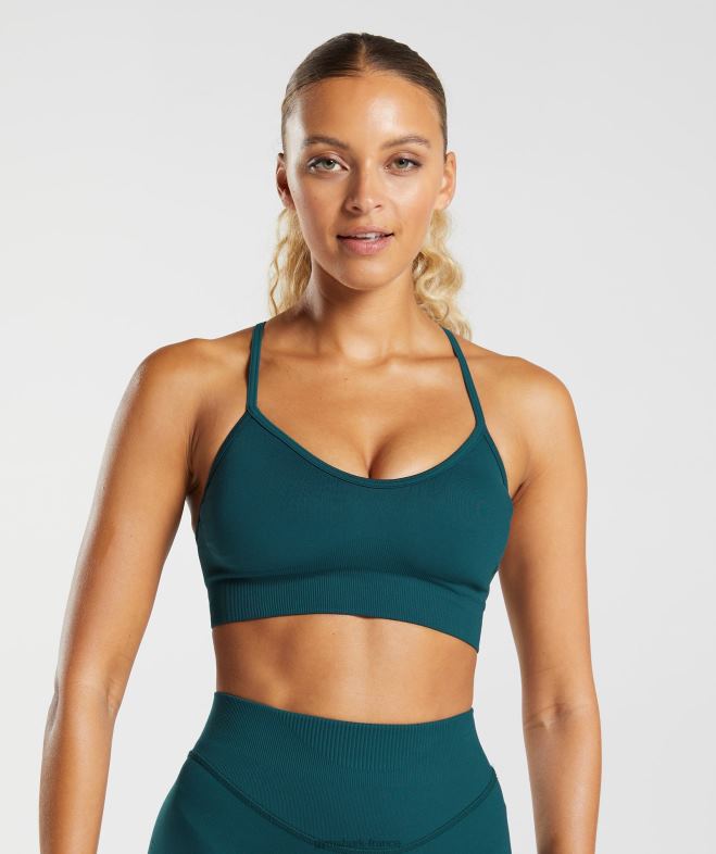 Gymshark soutien-gorge de sport sans coutures sarcelle d'hiver femmes 6HF28231