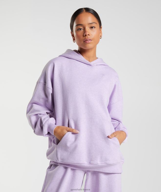 Gymshark jour de repos sweat à capuche aura lilas chiné femmes 6HF28358