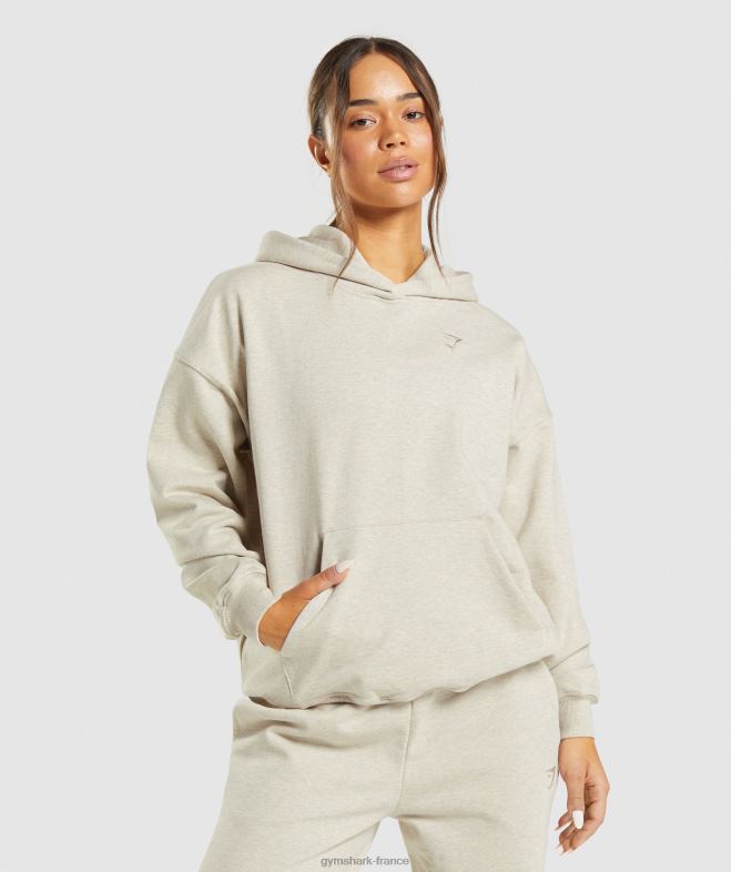 Gymshark jour de repos sweat à capuche beige chiné femmes 6HF28411