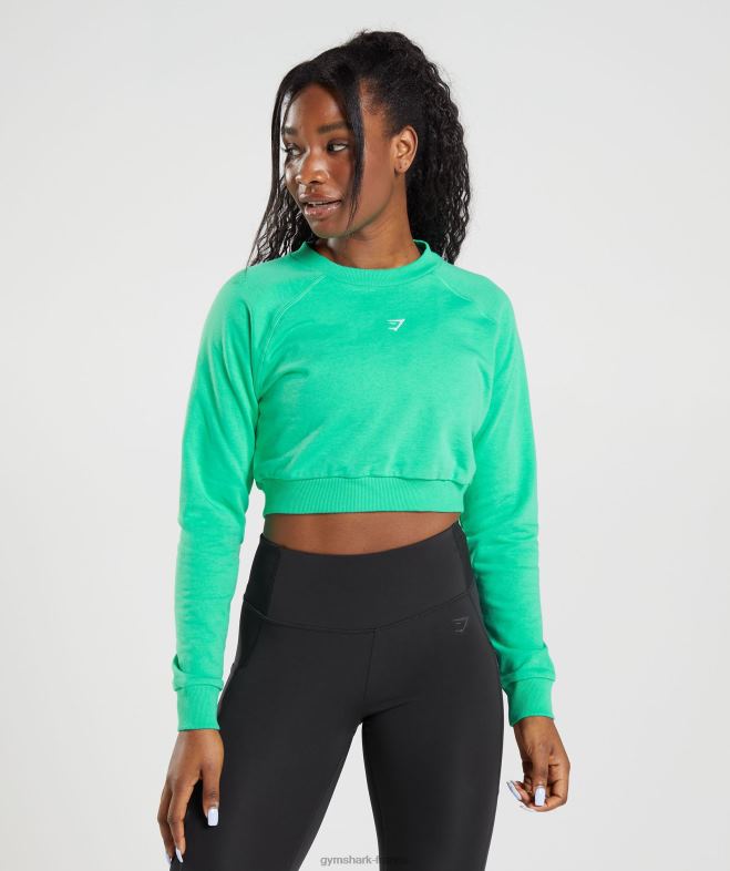 Gymshark pull court d'entrainement vert tropique femmes 6HF28393
