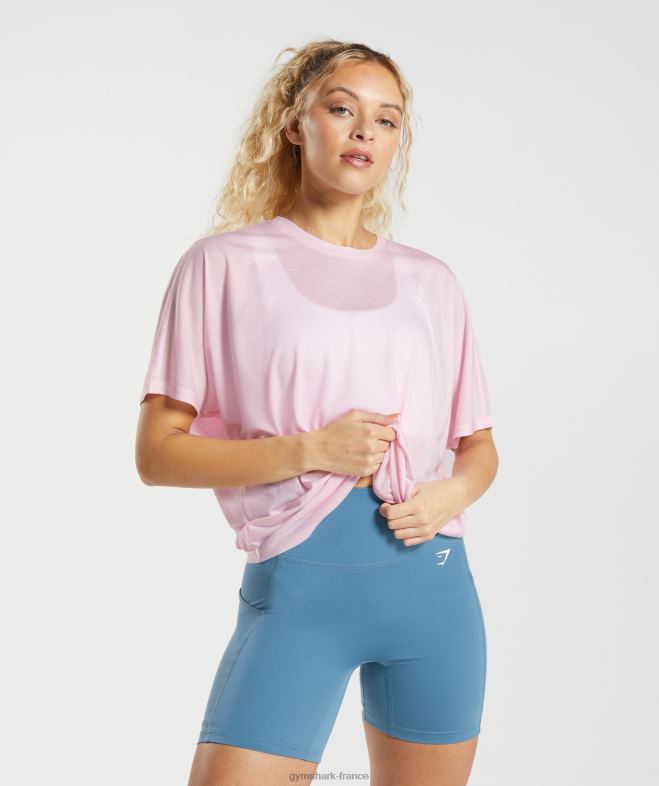 Gymshark t-shirt super doux rose craie femmes 6HF28425